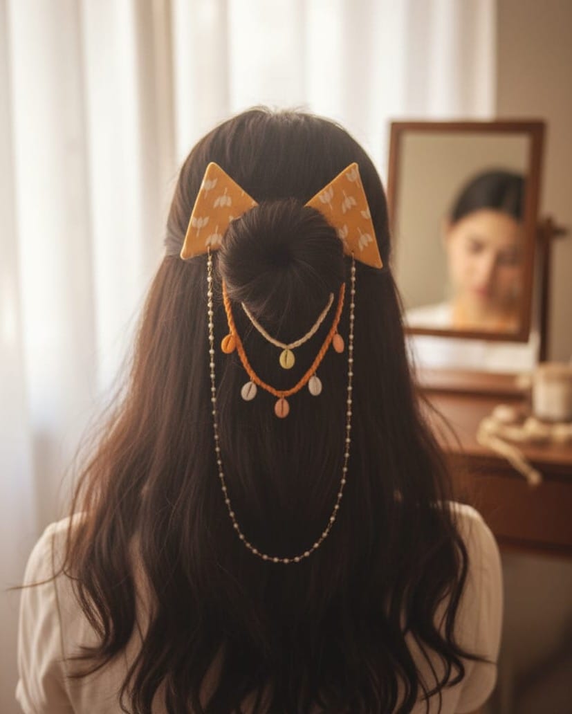 Mustard Boho Shell Hair Accessory