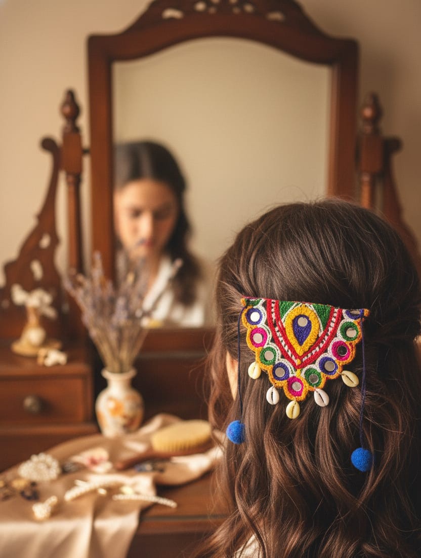 Royal Mirror Fan Hair Accessory