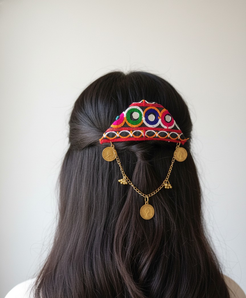 Vintage Coin Chain Hair Clip