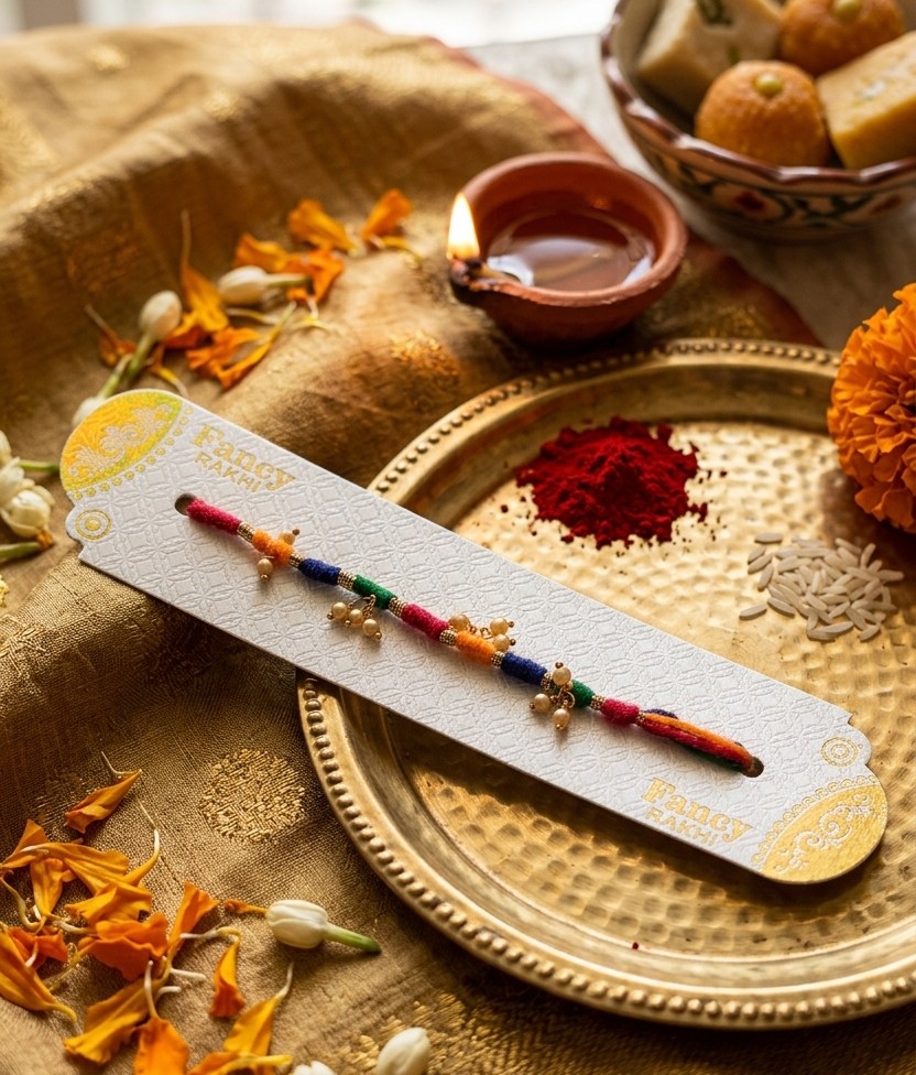 Fancy Multicolor Beaded Rakhi