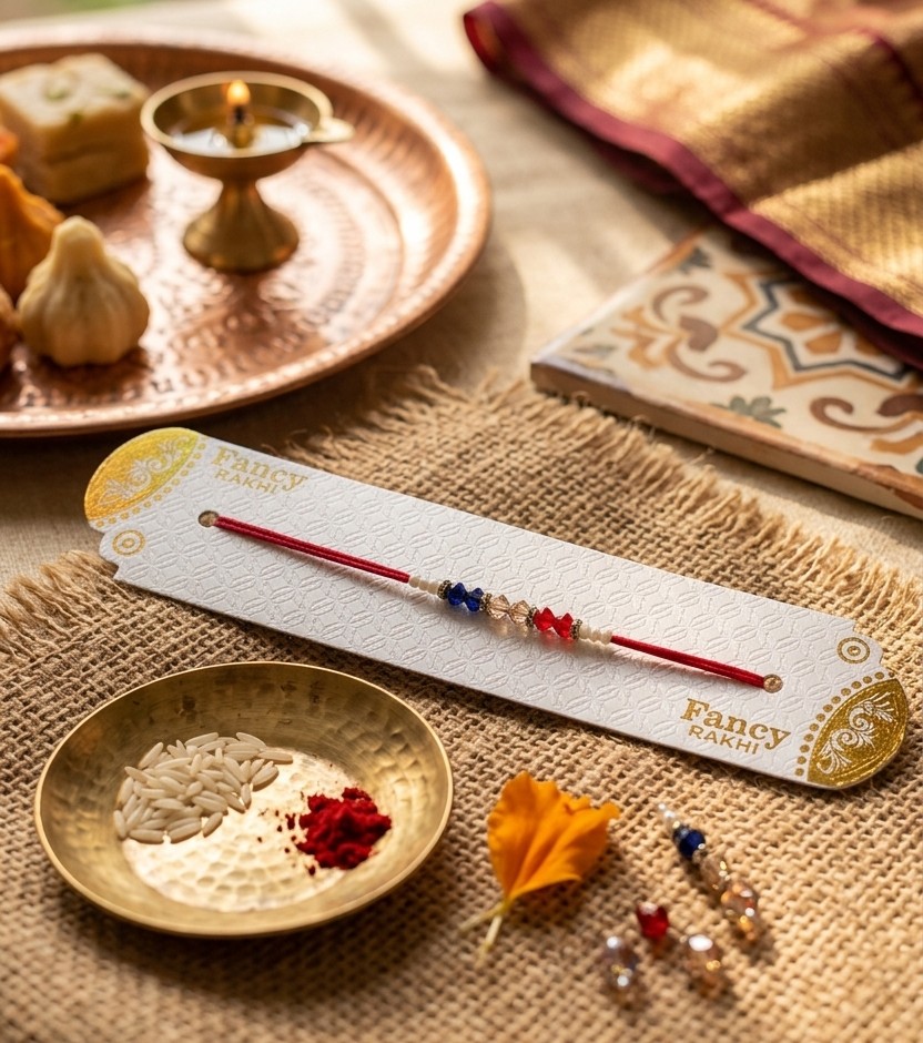 Fancy Crystal Beaded Rakhi