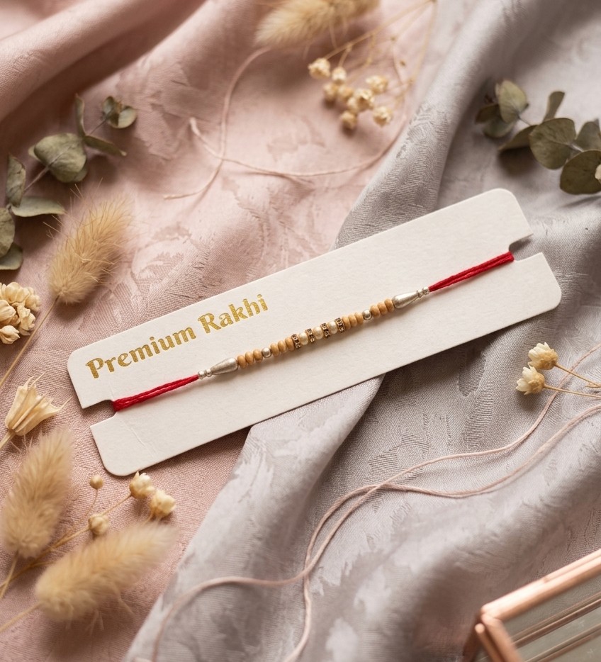 Premium Wooden Bead Rakhi