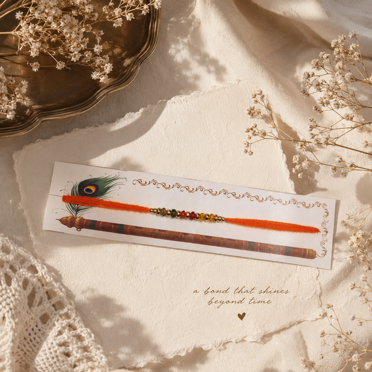 Multicolor Beaded Traditional Rakhi
