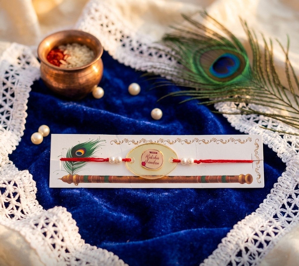 Handcrafted  Rakhi with Pearl