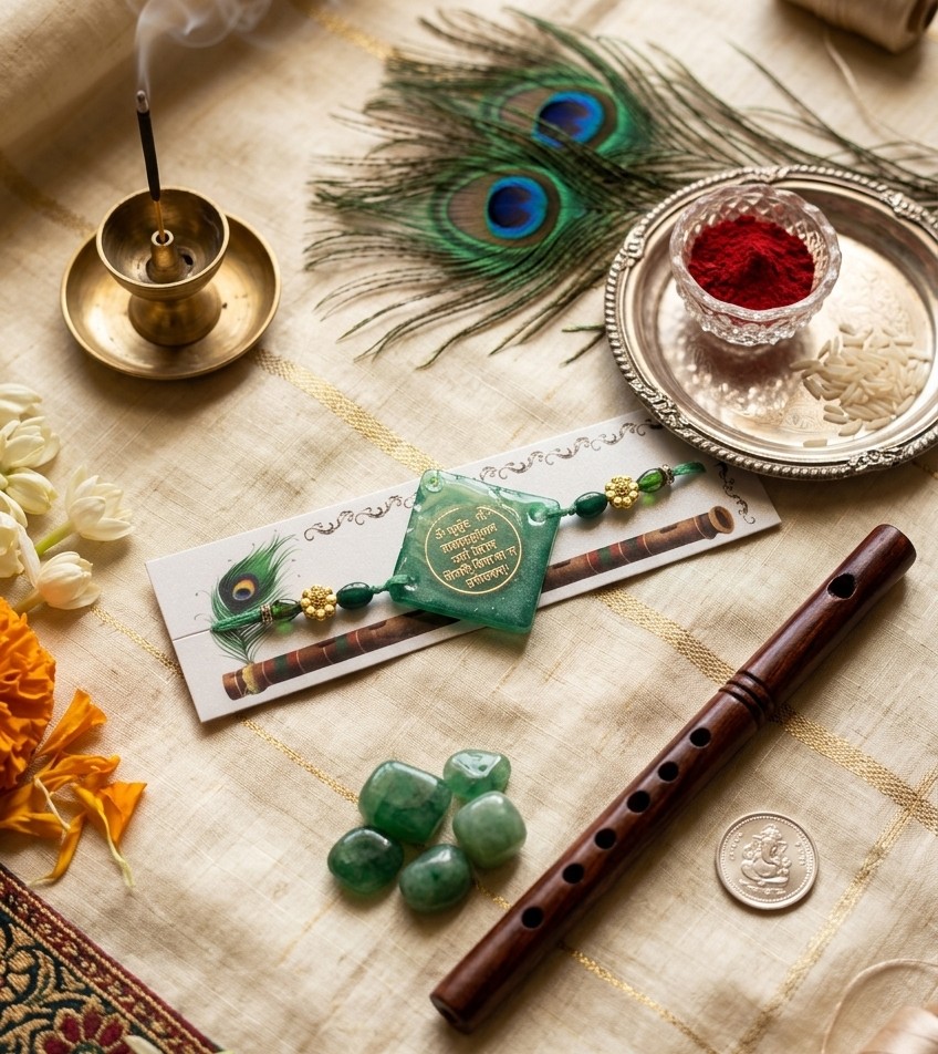 Green Stone Rakhi