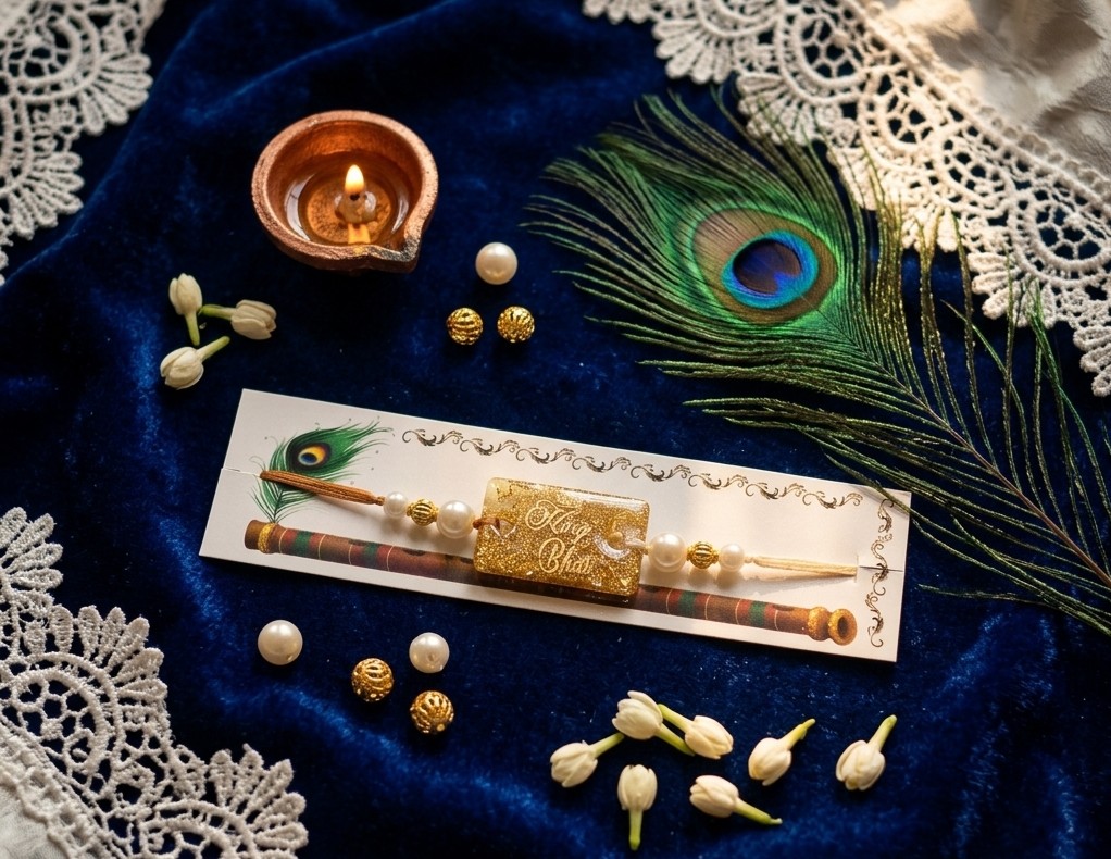 King Bhai Premium Golden Rakhi